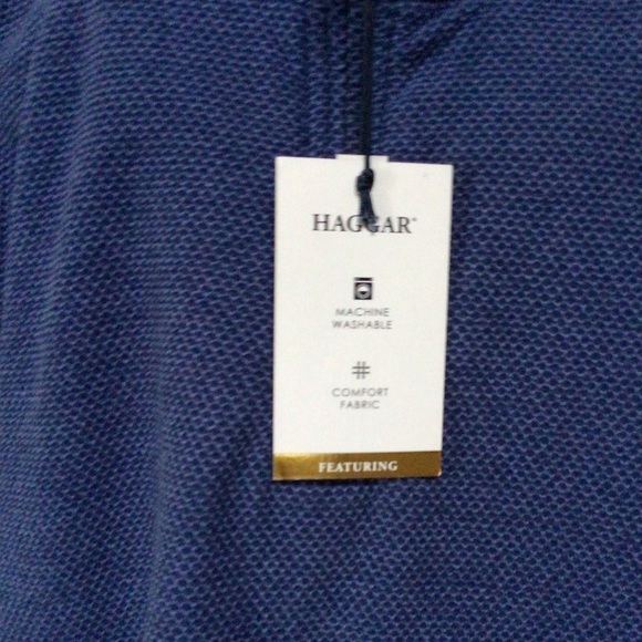 Men's Haggar Clothing Blue Pullover Quarter Zipper Sweater NEW, Large - Picture 5 of 8